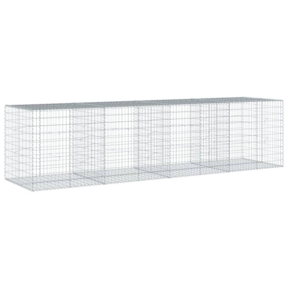 Coș Gabion cu Capac 400x100x100 cm - Fier Galvanizat Rezistent
