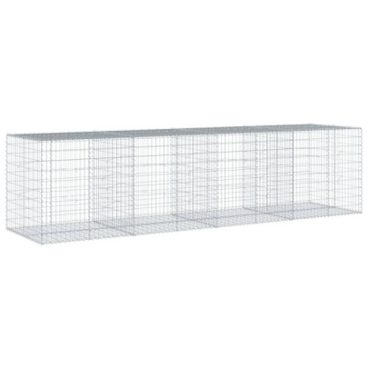 Coș Gabion cu Capac 400x100x100 cm - Fier Galvanizat Rezistent