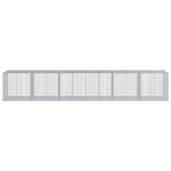 Coș Gabion 600x100x100 cm - Fier Galvanizat | Livrare Gratuită
