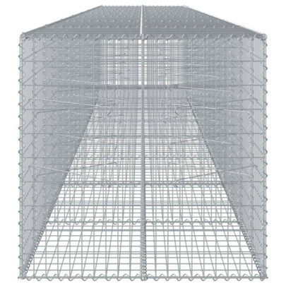 Coș Gabion cu Capac - 800x100x100 cm - Fier Galvanizat