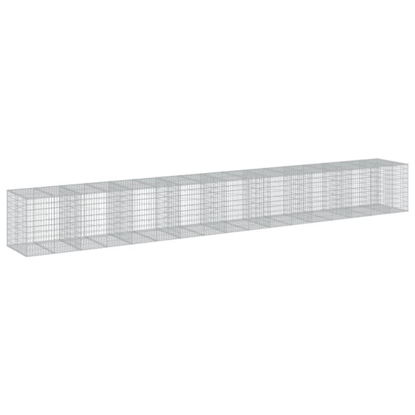 Coș Gabion cu Capac - Fier Galvanizat - 95x10x10 cm