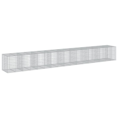 Coș Gabion cu Capac - Fier Galvanizat - 95x10x10 cm