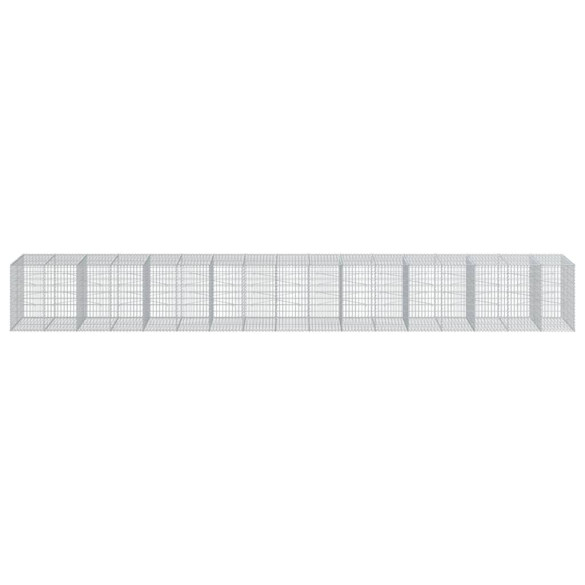 Coș Gabion cu Capac - Fier Galvanizat - 95x10x10 cm