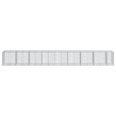 Coș Gabion cu Capac - Fier Galvanizat - 95x10x10 cm