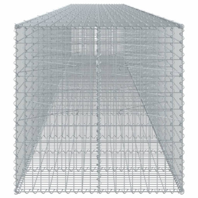 Coș Gabion cu Capac - Fier Galvanizat - 95x10x10 cm