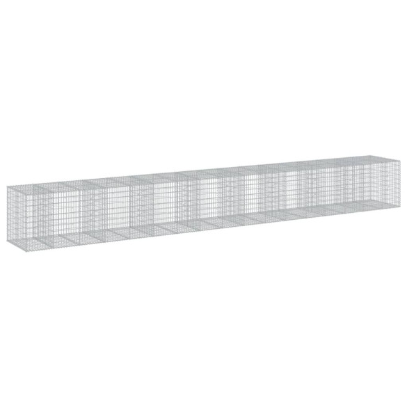 Coș Gabion cu Capac - Fier Galvanizat - 95x10x10 cm