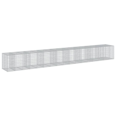 Coș Gabion cu Capac - Fier Galvanizat - 95x10x10 cm