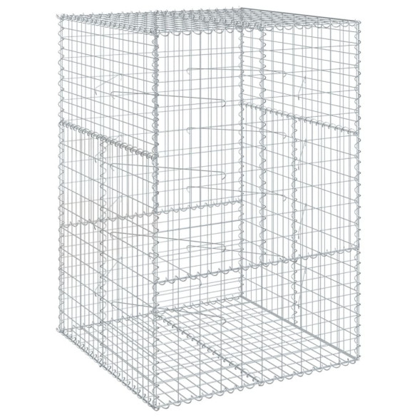 Coș Gabion cu Capac 100x100x150 cm - Fier Galvanizat | Livrare Gratuită