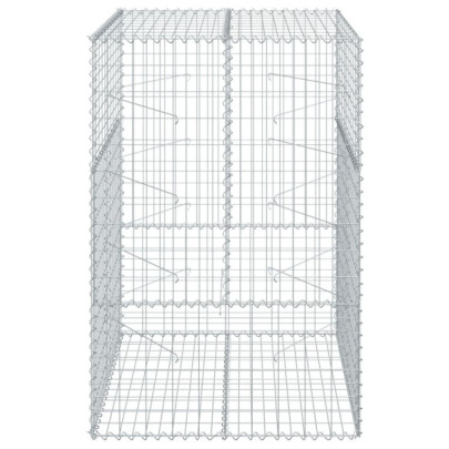 Coș Gabion cu Capac 100x100x150 cm - Fier Galvanizat | Livrare Gratuită
