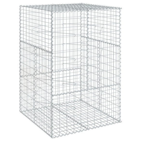 Coș Gabion cu Capac 100x100x150 cm - Fier Galvanizat | Livrare Gratuită