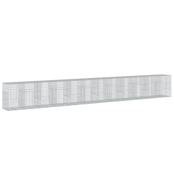 Coș Gabion cu Capac - Fier Galvanizat - 120x100x150 cm