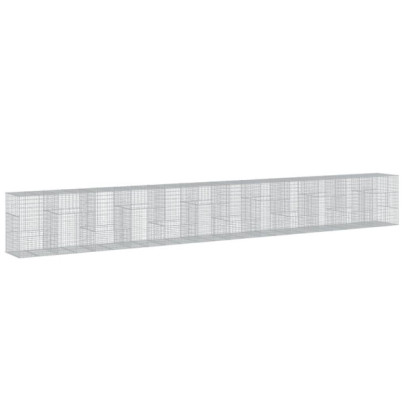 Coș Gabion cu Capac - Fier Galvanizat - 120x100x150 cm