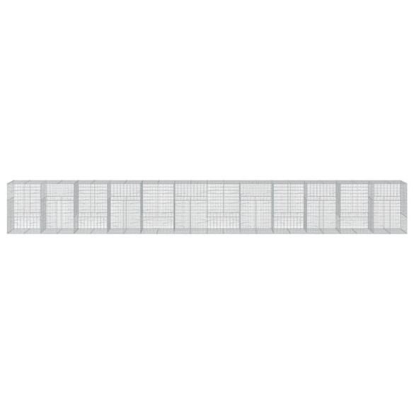 Coș Gabion cu Capac - Fier Galvanizat - 120x100x150 cm