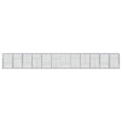 Coș Gabion cu Capac - Fier Galvanizat - 120x100x150 cm
