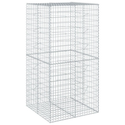 Coș Gabion cu Capac 100x100x200 cm - Fier Galvanizat