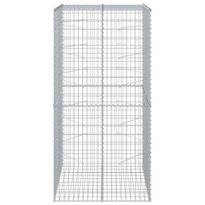 Coș Gabion cu Capac 100x100x200 cm - Fier Galvanizat