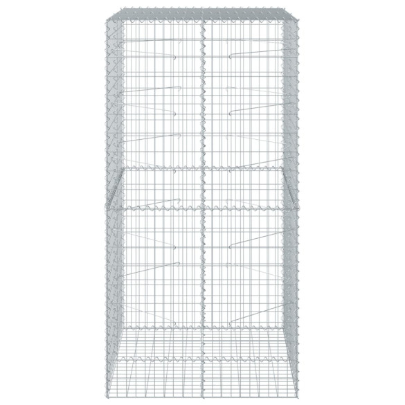 Coș Gabion cu Capac 100x100x200 cm - Fier Galvanizat