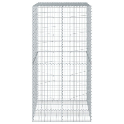 Coș Gabion cu Capac 100x100x200 cm - Fier Galvanizat