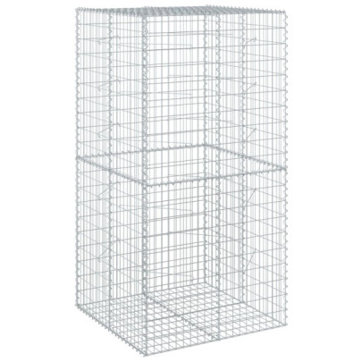 Coș Gabion cu Capac 100x100x200 cm - Fier Galvanizat