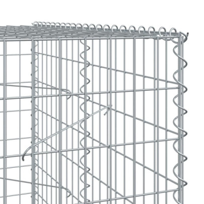 Coș Gabion cu Capac 100x100x200 cm - Fier Galvanizat