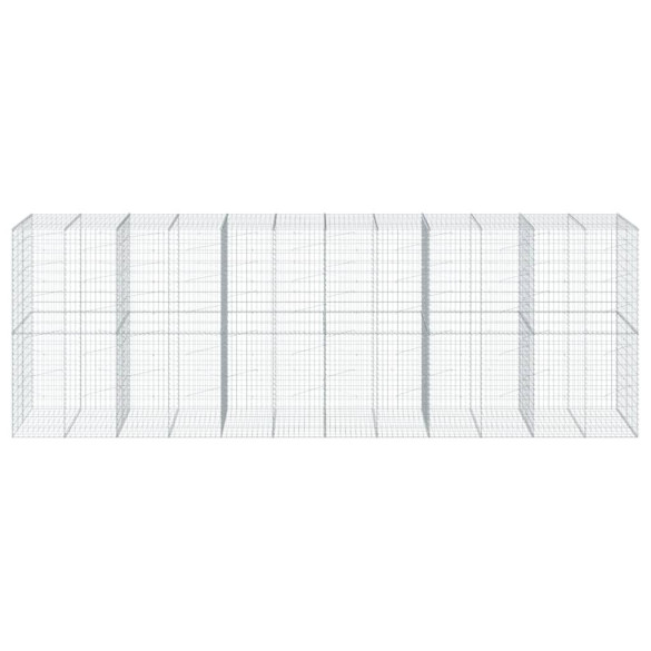 Coș Gabion cu Capac 600x100x200 cm - Fier Galvanizat Rezistent