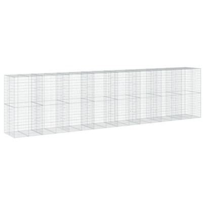 Coș Gabion cu Capac - Fier Galvanizat - 80x10x20 cm