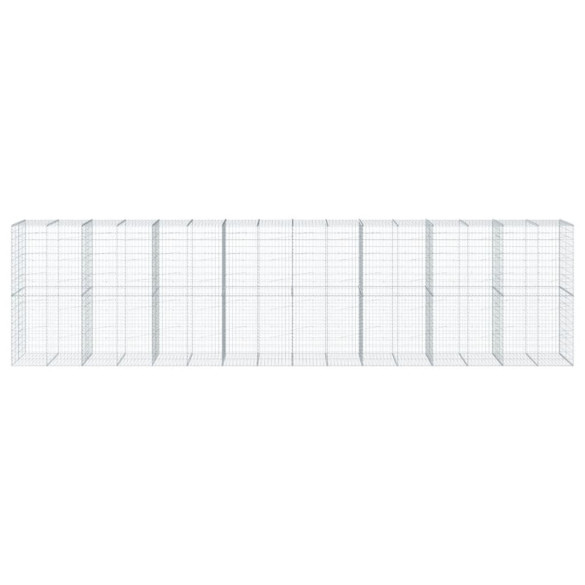 Coș Gabion cu Capac - Fier Galvanizat - 80x10x20 cm