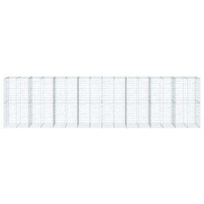 Coș Gabion cu Capac - Fier Galvanizat - 80x10x20 cm