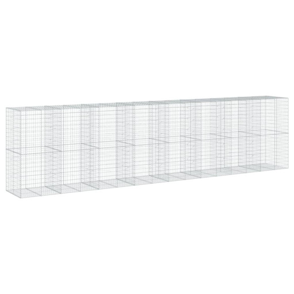 Coș Gabion cu Capac - Fier Galvanizat - 80x10x20 cm