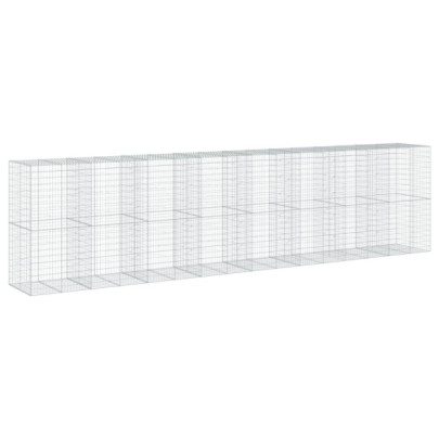 Coș Gabion cu Capac - Fier Galvanizat - 80x10x20 cm