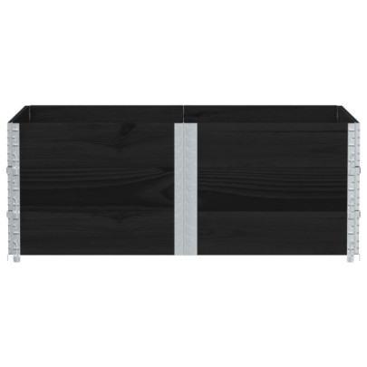 Jardinieră Grădină Lemn Masiv Pin - 150x100 cm - Negru