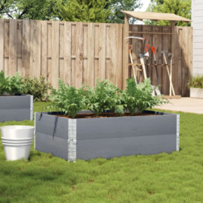 Jardinieră Grădină Gri - Lemn Masiv de Pin 120x80 cm