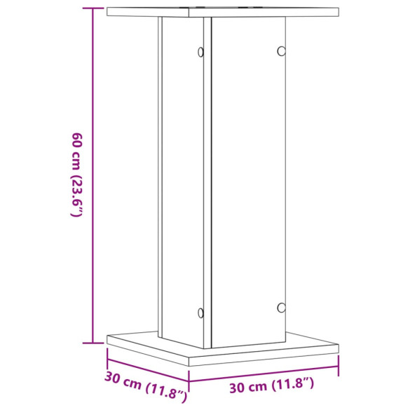 Suporturi Plante din Lemn Stejar - 2 bucăți - 30x30x60cm Suporturi Plante din Lemn Stejar - 2 bucăți - 30x30x60cm