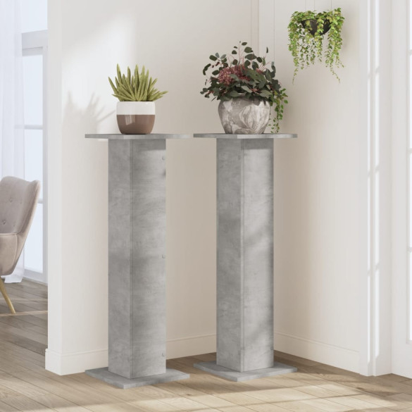 Suport Plante Gri Beton 30x30x95 cm - 2 bucăți - Lemn Prelucrat Suport Plante Gri Beton 30x30x95 cm - 2 bucăți - Lemn Prelucrat