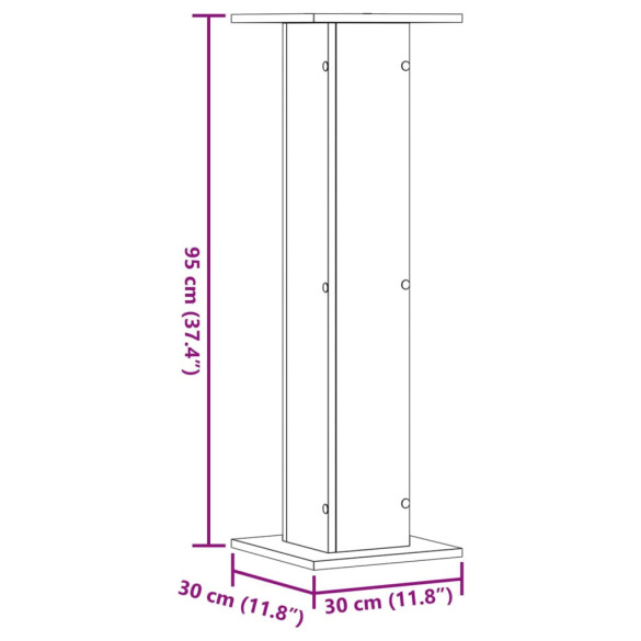 Suport Plante Gri Beton 30x30x95 cm - 2 bucăți - Lemn Prelucrat Suport Plante Gri Beton 30x30x95 cm - 2 bucăți - Lemn Prelucrat