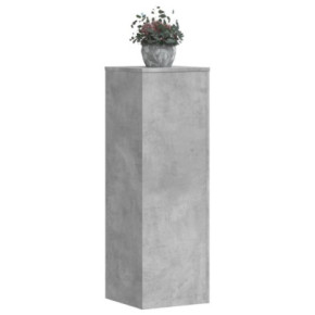 Suporturi Plante Gri Beton - 2 buc, Lemn Prelucrat 33x33x100 cm