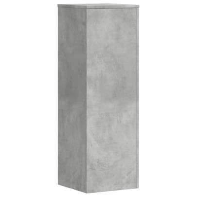 Suporturi Plante Gri Beton - 2 buc, Lemn Prelucrat 33x33x100 cm