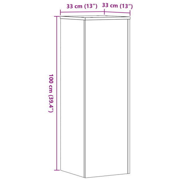 Suporturi Plante Gri Sonoma - 2 buc, Lemn Prelucrat 33x33x100cm Suporturi Plante Gri Sonoma - 2 buc, Lemn Prelucrat 33x33x100cm