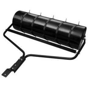 Tăvălug Aerator Gazon cu Cleme - Negru, 63L - Fier