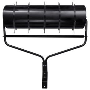 Tăvălug Aerator Gazon cu Cleme - Negru, 63L - Fier 2