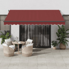 Copertină Retractabilă Automată cu LED-uri - Vișiniu 400x300 cm