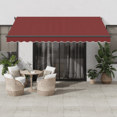 Copertină Retractabilă Automată cu LED-uri - Vișiniu 400x300 cm