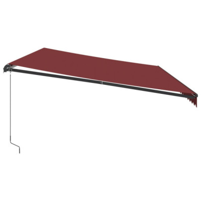 Copertină retractabilă manuală cu LED-uri - Vișiniu 600x300 cm