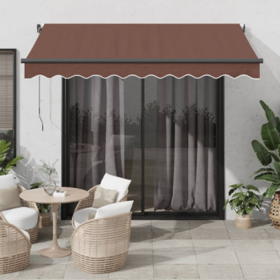 Copertină Retractabilă Automată cu LED-uri - Maro 350x250 cm
