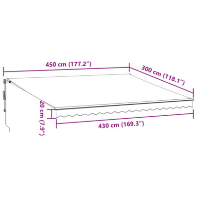 Copertină Automată Retractabilă Maro 450x300 cm | Livrare Gratuită