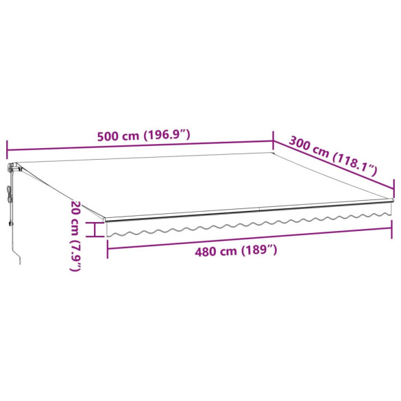 Copertină Automată Retractabilă Maro 500x300 cm | Livrare Gratuită