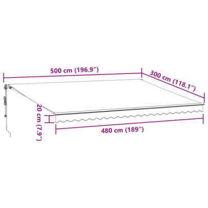 Copertină Automată Retractabilă Maro 500x300 cm | Livrare Gratuită