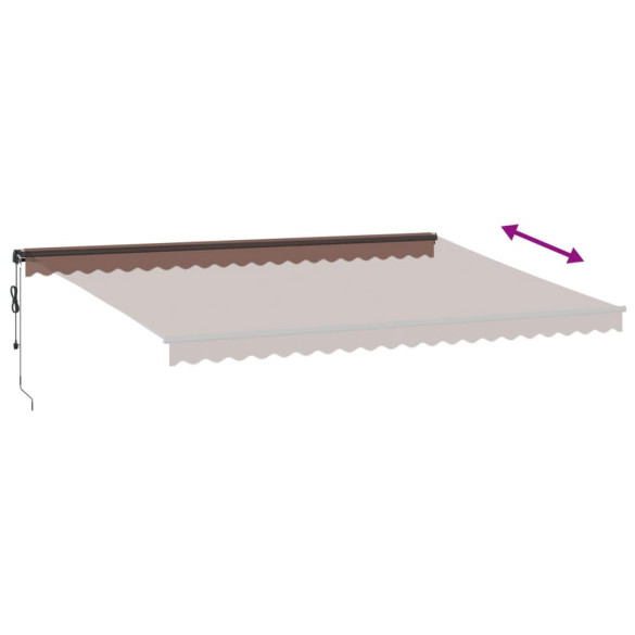 Copertină Retractabilă Automată cu LED-uri - Maro 500x300 cm