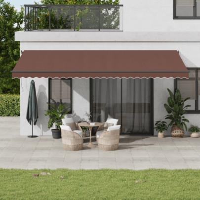 Copertină Retractabilă Manuală Maro 600x300 cm | Livrare Gratuită