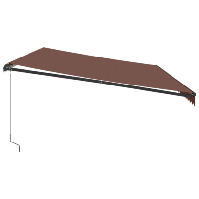 Copertină Retractabilă Manuală Maro 600x300 cm | Livrare Gratuită